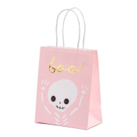 Bolsa de regalo de Halloween BOO de 14 x 14 x 8 cm - 1 unidad