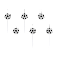 Velas de balón de fútbol de 2,5 cm - 6 unidades