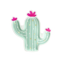 Platos de cactus de 23 x 24 cm - 6 unidades