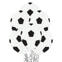 Globos de látex de balón de Fútbol de 30 cm - PartyDeco - 6 unidades