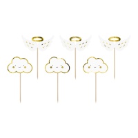 Picks para cupcakes de nubes y alas - 6 unidades