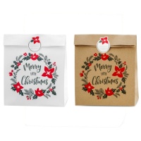 Bolsa de regalo de papel de Merry Christmas de 25 x 11 x 27 cm - 3 unidades