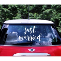 Adhesivo para coche de Just Married de 33 x 45 cm - 1 unidad