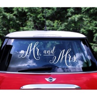 Adhesivo para coche de Mr and Mrs - 1 unidad