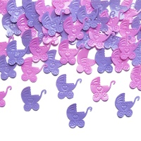 Confetti de carritos de bebé rosas y lilas - 15 gr