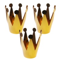 Coronas doradas de Rey de la fiesta - 3 unidades
