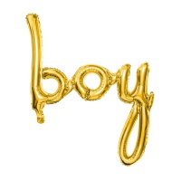 Globo letras Boy dorado de 63 x 74 cm - PartyDeco