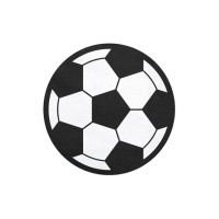 Servilletas con forma de balón de Fútbol 13,5 x 13,5 cm - 20 unidades