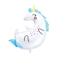 Globo silueta XL de unicornio happy de 70 x 75 cm - PartyDeco
