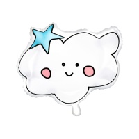 Globo silueta XL de nube divertida de 54 x 43 cm - PartyDeco