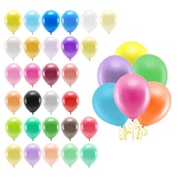 Globos de látex de 30 cm metalizados biodegradable - PartyDeco - 100 unidades