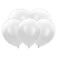 Globos de látex con luz led blanco de 30 cm - PartyDeco - 5 unidades