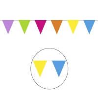 Banderín de figuras triángulos multicolor de 1,15 m