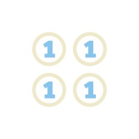 Etiquetas de número 1 azul con adhesivo - 4 unidades