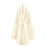 Sombrero de fiesta crema con topos dorados - 6 unidades