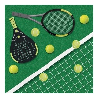 Servilletas de Tenis & Padel de 16,5 x 16,5 cm - 16 unidades