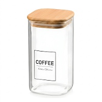 Tarro de 1,2 L de borosilicato con tapa de bambú Coffee
