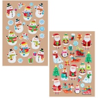 Pegatinas de Navidad en 3D de 14,2 x 25 cm - 1 lámina