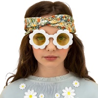 Gafas de flor con montura blanca