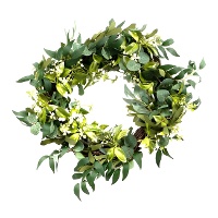 Corona decorativa para vela verde de 35 cm