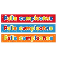 Cartel feliz cumpleaños surtido - 2 unidades