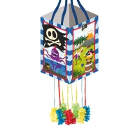 Piñata cuadrada de Capitán pirata - 34 x 20 cm