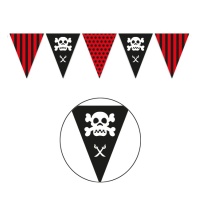 Banderín de triángulos de Piratas - 5,00 m