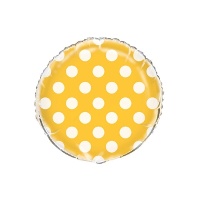 Globo liso redondo con topos de 45 cm - Qualatex - 1 unidad