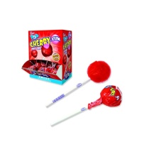 Chupa chup sabor cereza con chicle - envase individual - Fini cherry pop gum - 100 unidades