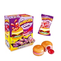 Chicles de hamburguesa rellena con líquido - envase individual - Fini Burger gum - 200 unidades