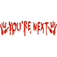 Pegatina de gel para ventana 'You're Next' roja