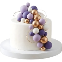 Topper para tarta de bolas lilas, doradas y blancas - 32 unidades