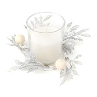 Vela con vaso decorado de Navidad de 10,5 x 6,6 cm