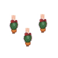 Pinzas de Cactus con flor de 4,8 cm - 3 unidades