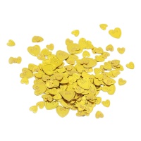 Confetti de corazones dorados de 15 gr