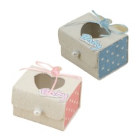 Caja con cierre de baby shower de 6 cm - 1 unidad