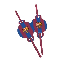 Pajitas de FC Barcelona franjas blaugranas - 6 unidades