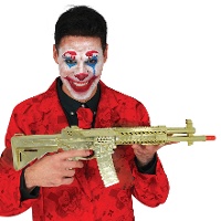 Rifle metralleta de 58 cm dorado metálico