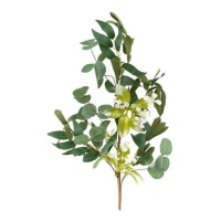 Flor decorativa artificial verde de 56 cm