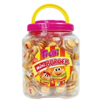 Bote grande de mini hamburguesas - envase individual - Trolli - 90 unidades