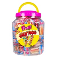 Bote grande de perritos calientes - envase individual - Trolli Hot dog - 60 unidades