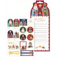 Carta y pegatinas de los Reyes Magos vintage - 2 hojas