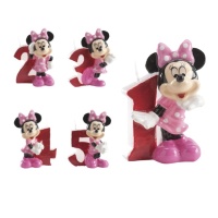 Vela número de Minnie Mouse rosa de 6,5 cm - 1 unidad