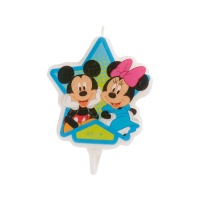 Vela con forma de estrella de Mickey y Minnie Mouse de 7,5 cm - 1 unidad