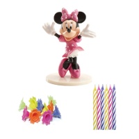 Figura para tarta de Minnie Mouse con velas - 21 unidades