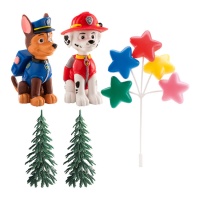 Decoración para tarta de la Patrulla Canina Chase y Marshall - 5 unidades