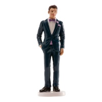 Figura para tarta de boda de novio elegante - 16 cm