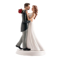 Figura para tarta de boda de novios bailando - 21 cm