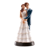 Figura para tarta de boda de novios abrazados - 18 cm