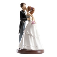 Figura para tarta de boda de novios besándose - 15 cm